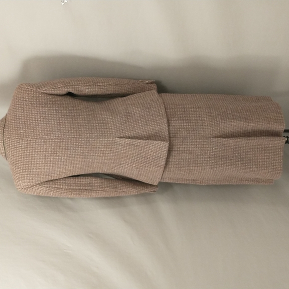 Vintage Tweed Suit Skirt Blazer Brooks Brothers Woven Neutral Wool Tailored USA - Picture 5 of 13